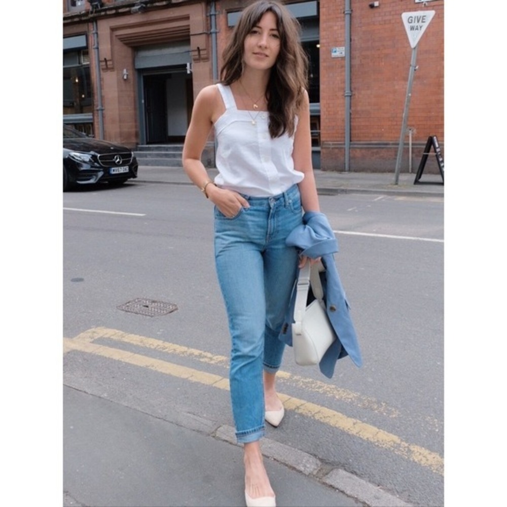Everlane The Summer Straight Leg‎ Jeans Medium Wash Women Size 27 High Rise Good